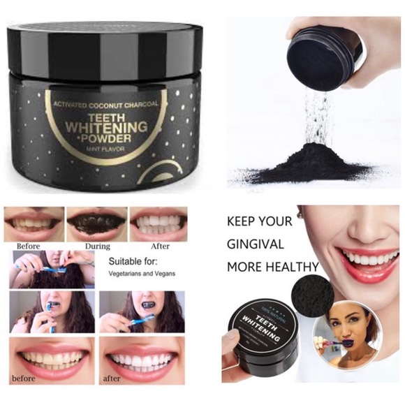 Fairywill Coconut Activated Charcoal Powder Teeth Peppermint Flavor Whiten Teeth - Picture 2 of 2